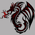 レッドドラゴンの紋章タトゥ